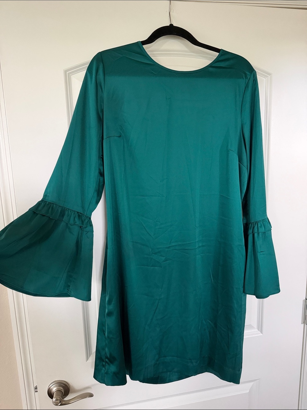 Worthington Teal Bell Sleeve Shift Dress - Women